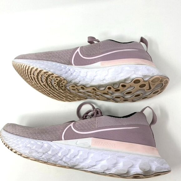 Nike React Infinity Run Flyknit Plum Fog/Pink Foam White Women Preowned Size 9 - Picture 5 of 10